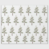 Moderner Winter Pine Grüner Wasserfarbenbaum Geschenkpapier (Flach)