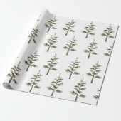 Moderner Winter Pine Grüner Wasserfarbenbaum Geschenkpapier (Ungerollt)