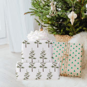 Moderner Winter Pine Grüner Wasserfarbenbaum Geschenkpapier
