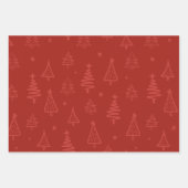 Moderner Winter Roter Weihnachtsbaum und Schnee Geschenkpapier Set (Vorderseite 2)