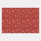 Moderner Winter Roter Weihnachtsbaum und Schnee Geschenkpapier Set (Vorderseite)