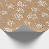 Moderner Winter Snowflake Kraft Brown Holiday Geschenkpapier (Ecke)