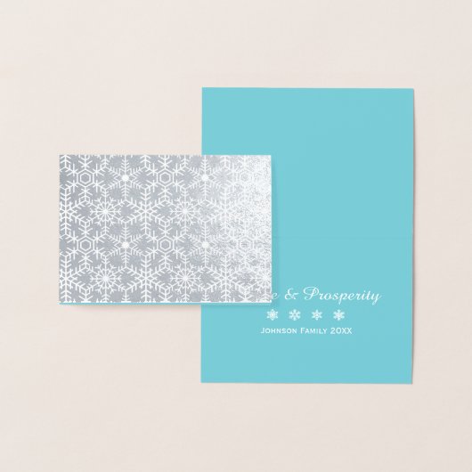 Moderner Winter Snowflake Web Holiday Gruß Folienkarte (Anzeige)
