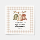 Moderner Winter Ugly Sweater Baby Dusche Cocktail Serviette (Vorderseite)