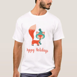 Moderner Winterhutfox - individualisierbare Weihna T-Shirt