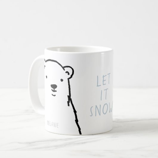 Moderner Winterpolar-Bär nach Maß Kaffeetasse (Vorderseite Links)