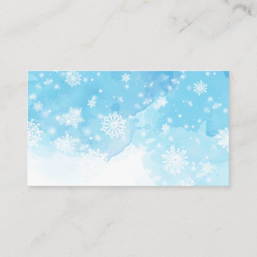 Moderner Winterschnee | Feiertage Platzkarte (Rückseite)