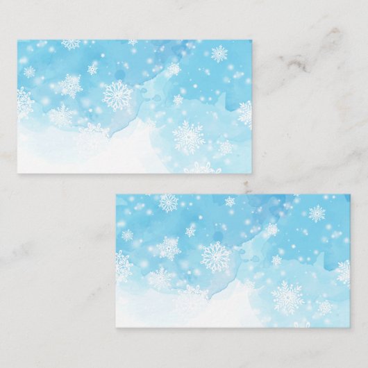 Moderner Winterschnee | Feiertage Platzkarte (Vorne/Hinten)