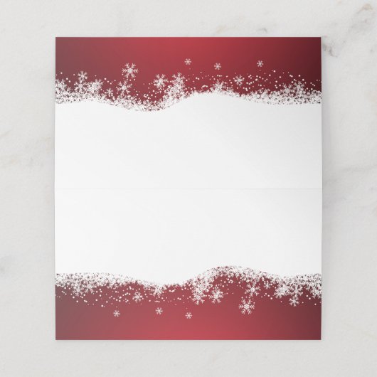 Moderner Winterschnee | Feiertage Platzkarte (Außenseite Aufgefaltet)