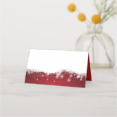 Moderner Winterschnee | Feiertage Platzkarte (Vorderseite)