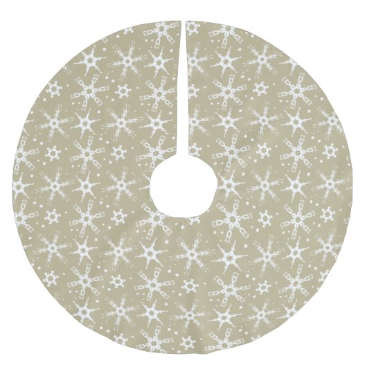 Moderner Winterschneeflocken-Allround-Printsprint Polyester Weihnachtsbaumdecke (Vorderseite)
