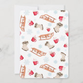 Moderner Winterschneeschlitten - heißer Kakaogebur Einladung (Rückseite)