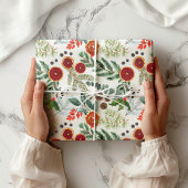 Moderner Winterskandinavischer Weihnachtswald Geschenkpapier Set