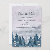 Moderner Winterwald Blau Rette die Daten Save The Date (Vorderseite)