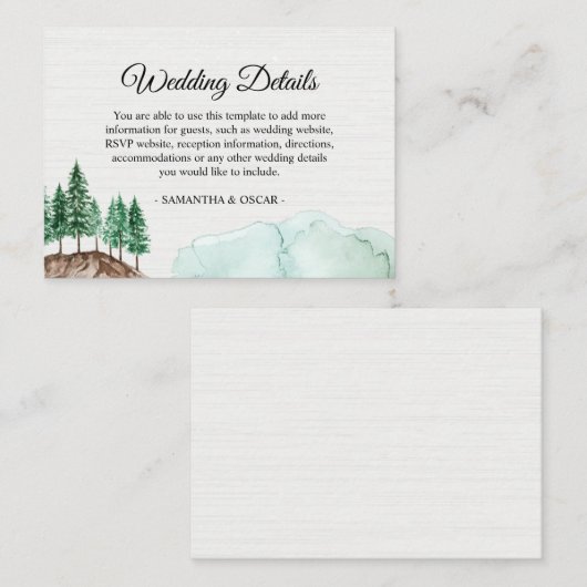 Moderner Winterwald Grüne Natur Enclo Begleitkarte (Vorne/Hinten)