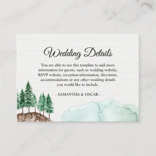 Moderner Winterwald Grüne Natur Enclo Begleitkarte (Vorderseite)