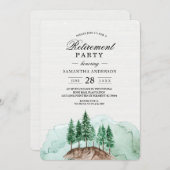 Moderner Winterwald Grüne Natur Invit Einladung (Vorne/Hinten)