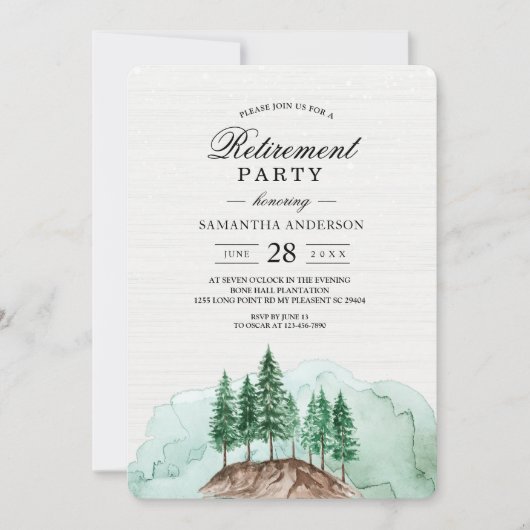 Moderner Winterwald Grüne Natur Invit Einladung (Vorderseite)