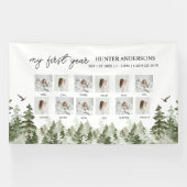 Moderner Winterwald Hirschkind's First Year Banner (Horizontal)