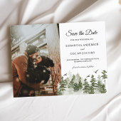 Moderner Winterwald mit Schnee Ankündigungspostkarte