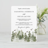 Moderner Winterwald mit Schnee Einladung (Stehend Vorderseite)