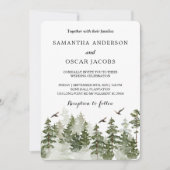 Moderner Winterwald mit Schnee Einladung (Vorderseite)