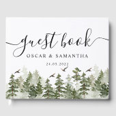 Moderner Winterwald mit Schnee Gästebuch (Vorderseite)