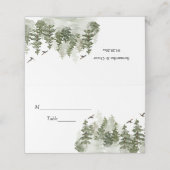 Moderner Winterwald mit Schnee Platzkarte (Außenseite Aufgefaltet)