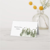 Moderner Winterwald mit Schnee Platzkarte (Rückseite)