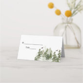 Moderner Winterwald mit Schnee Platzkarte (Vorderseite)