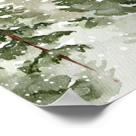 Moderner Winterwald mit Schnee Poster (Ecke)