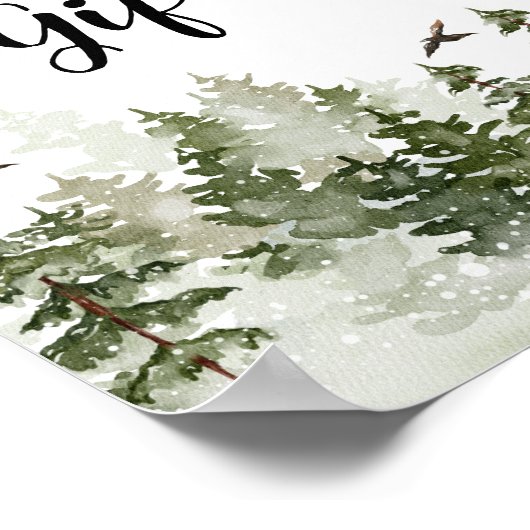 Moderner Winterwald mit Schnee Poster (Ecke)