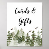 Moderner Winterwald mit Schnee Poster (Vorne)