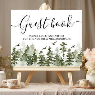 Moderner Winterwald mit Schnee Poster