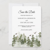 Moderner Winterwald mit Schnee Save The Date (Vorderseite)