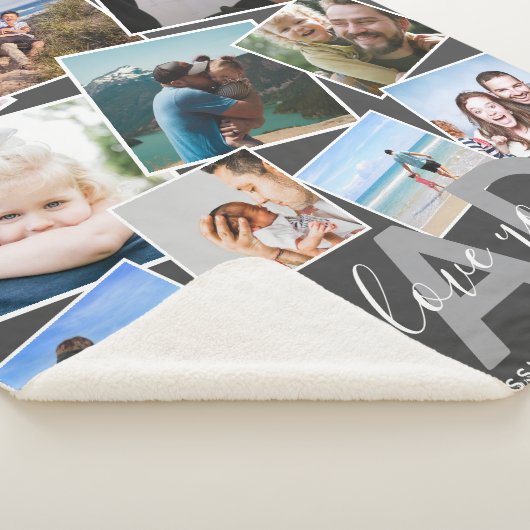 Moderner "Wir Liebe You" Foto Collage Vater Sherpa Sherpadecke (3/4)