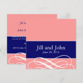 Moderner Wirbel, der Einladungs-korallenrotes Einladung (Vorne/Hinten)