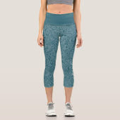 Moderner, wirbelnder Musterskriptname - tiefblau Capri Leggings (Vorderseite)