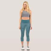 Moderner, wirbelnder Musterskriptname - tiefblau Capri Leggings (Vorderseite)