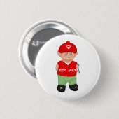 Moderner witziger Jabbed-Cartoon Button (Vorne & Hinten)
