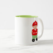 Moderner witziger Jabbed-Cartoon Zweifarbige Tasse (VorderseiteRechts)