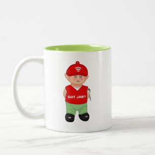 Moderner witziger Jabbed-Cartoon Zweifarbige Tasse