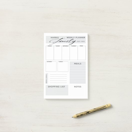 Moderner Wochenplaner Post-it Klebezettel (Auf Schreibtisch)