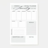 Moderner Wochenplaner Post-it Klebezettel (Vorderseite)