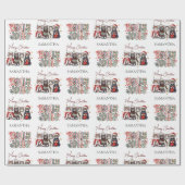 Moderner wunderlicher Holly Jolly Weihnachtsname Geschenkpapier (Flach)