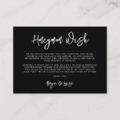 Moderner Wunsch der schwarzen Honeymoon Begleitkarte (Vorderseite)