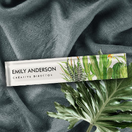 MODERNER WÜSTEN-KAKTUS-BLUMENgarten-AQUARELL Namensplakette