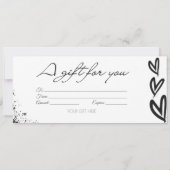 Moderner XOXO-Gutschein mit schwarz-weißer Geschen Einladung (Rückseite)