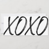 Moderner XOXO-Gutschein mit schwarz-weißer Geschen Einladung (Vorderseite)