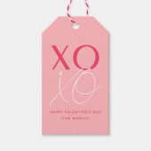 Moderner XOXO Rosa Valentinstag Geschenkanhänger (Vorderseite)